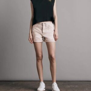 NWOT Rag & Bone Rosa Mid-Rise Boyfriend Denim Cutoff Shorts Blush Pink 32 14